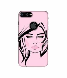 Amazon Brand - Solimo Designer Pink Lady Pattern 3D Printed Hard Back Case Mobile Cover for Apple iPhone 7 Plus (Logo Cut)