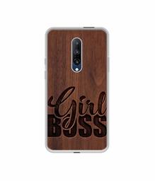 Amazon Brand - Solimo Designer Girl Boss On Wood UV Printed Soft Back Case Mobile Cover for OnePlus 7 Pro