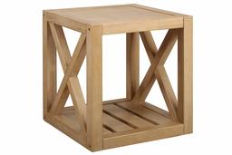 Amazon Brand – Stone & Beam Solid Pine Rustic Farmhouse End Table, 22