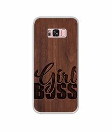 Amazon Brand - Solimo Designer Girl Boss On Wood UV Printed Soft Back Case Mobile Cover for Samsung Galaxy S8 Plus