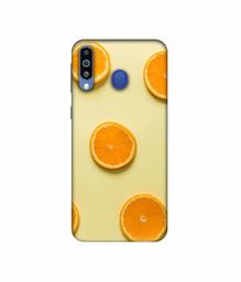 Amazon Brand - Solimo Designer Orange Texture 3D Printed Hard Back Case Mobile Cover for Samsung Galaxy M21