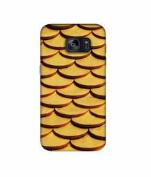 Amazon Brand - Solimo Designer Wooden Semi Circle Texture 3D Printed Hard Back Case Mobile Cover for Samsung Galaxy S7 Edge