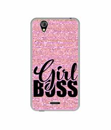 Amazon Brand - Solimo Designer Girl Boss On Pink Sparkle UV Printed Soft Back Case Mobile Cover for Gionee P5 Mini