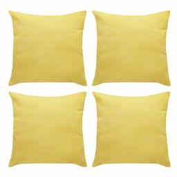 UMI. Essentials Set of 4 Chenille Cushion Covers. 40 x 40 cm, 45 x 45 cm, yellow, 40x40