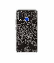 Amazon Brand - Solimo Designer White Peacock Rangoli UV Printed Soft Back Case Mobile Cover for Vivo U20