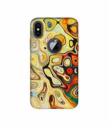 Amazon Brand - Solimo Designer Multicolor Smash Paint 3D Printed Hard Back Case Mobile Cover for Apple iPhone X (Logo Cut)