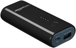 AmazonBasics Portable Charger/Power Bank, 6,700 mAh, Black