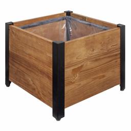 AmazonBasics Recycled Wood Square Garden Planter - 17.75