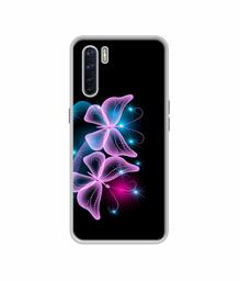 Amazon Brand - Solimo Designer Butterflies Neon Light UV Printed Soft Back Case Mobile Cover for Oppo F15