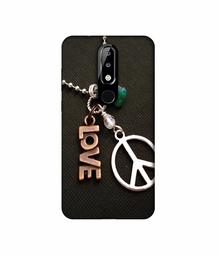 Amazon Brand - Solimo Designer Love and Peace 3D Printed Hard Back Case Mobile Cover for Nokia 5.1 Plus