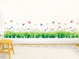 Amazon Brand - Solimo Wall Sticker for Bedroom (Nature's Floral Fence, Ideal Size on Wall, 137 cm x 33 cm)