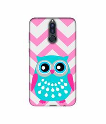 Amazon Brand - Solimo Designer Sky Blue Owl 3D Printed Hard Back Case Mobile Cover for Huawei Honor 9i