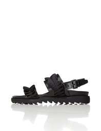 find. Amazon Brand Women's Sandals Ruffled Sporty Ankle Strap Black (Black) US 8.5