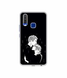 Amazon Brand - Solimo Designer Couples Standing in Rain UV Printed Soft Back Case Mobile Cover for Vivo Y15