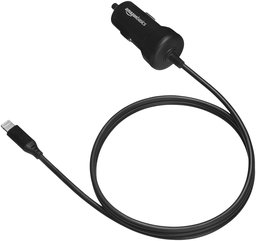 AmazonBasics - Car Charger with Lightning Connector, Spiral Cable, 5V, 2.4A Straight