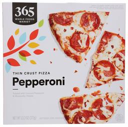 365 Everyday Value, Pepperoni Thin Crust Pizza, 13.3 oz, (Frozen)