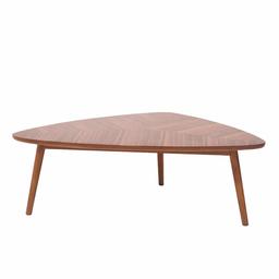 Amazon Brand - Rivet Triangular Coffee Table with Solid Wood Legs, 105 x 60 x 37cm, MDF with Walnut Veneer/Solid Beech Wood