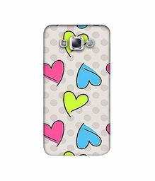 Amazon Brand - Solimo Designer Multicolor Heart 3D Printed Hard Back Case Mobile Cover for Samsung Galaxy E7