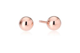 Amazon Essentials Rose Gold Plated Sterling Silver Polished Ball Stud Earrings (6mm)