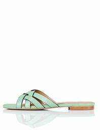 find. Women's Lattice Strap Mule Open Toe Sandals, Grün Pale Green Croc, US-0 / Asia Size s