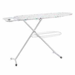 AmazonBasics Ironing Board with Shelf Tray and H-Shaped Iron Rest, Large, 124x38 cm - White