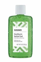 Amazon Brand - Solimo Sunburn Relief Gel with Aloe Vera, 8 Fluid Ounce