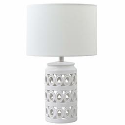 Amazon Brand – Stone & Beam Ceramic Geometric Cut-Out Table Desk Lamp With LED Light Bulb, 18.3