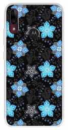 Amazon Brand - Solimo Designer Multicolor Blue Flower Design Printed Soft Back Case Mobile Cover for Motorola Moto E6s / Motorola Moto E6 Plus