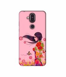 Amazon Brand - Solimo Designer Lady Vector Pattern 3D Printed Hard Back Case Mobile Cover for Nokia 8.1