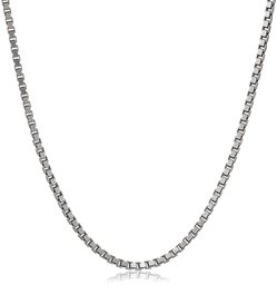 Sterling silver italiensk 1,2 mm diamantskuren låda kedja halsband, 40 cm