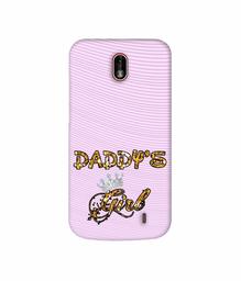 Amazon Brand - Solimo Designer Daddy's Girl in Glitter Pattern 3D Printed Hard Back Case Mobile Cover for Nokia 1