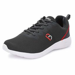 Bourge Men's Grey and Red Running Shoes-7 UK (41 EU) (8 US) (Loire-280)