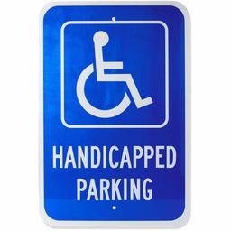 Amazon Basics Handicapped Parking Sign, Reflective, 18''x12''