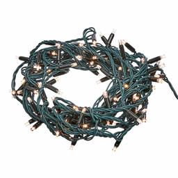 AmazonBasics 100 LED Commercial Grade Outdoor Christmas String Lights - Green Rope, Warm White LED, 33-Foot