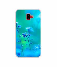 Amazon Brand - Solimo Designer Blue Flower UV Printed Soft Back Case Mobile Cover for Samsung Galaxy J6 Plus