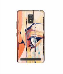 Amazon Brand - Solimo Designer Potrat On Wood 3D Printed Hard Back Case Mobile Cover for Lenovo A6600