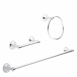 AmazonBasics AB-BR844-PC Bathroom Hardware Set, 3 Piece, Polished Chrome