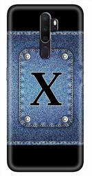 Amazon Brand - Solimo Designer Button Jeans Alphabet-X 3D Printed Hard Back Case Mobile Cover for Oppo A5 (2020)