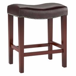 Amazon Brand – Ravenna Home Faraday Saddle Nailhead Counter Stool, 26