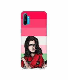 Amazon Brand - Solimo Designer Lady Vector with Line 3D Printed Hard Back Case Mobile Cover for Realme C3