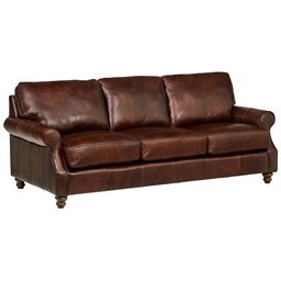 Amazon Brand – Stone & Beam Charles Classic Oversized Leather Sofa, 92