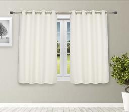 Amazon Brand - Solimo Riviera Window Curtain, 5 feet - Set of 2 (Ivory)