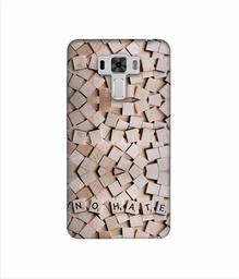 Amazon Brand - Solimo Designer No Hate On Wooden Block 3D Printed Hard Back Case Mobile Cover for Asus Zenfone 3 Laser ZC551KL