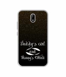 Amazon Brand - Solimo Designer Daddy's Girl and Mummy World UV Printed Soft Back Case Mobile Cover for Itel A23