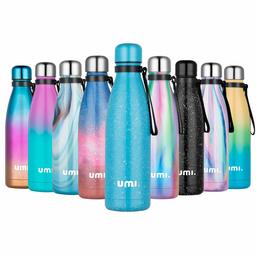 UMI. by Amazon - Botella Térmica, Botella Termo Agua Acero Inoxidable, con Aislamiento de Vacío de Doble Pared, Libre BPA, para 12 Horas de Bebida Caliente y 24 Horas de Bebida Fría, 500ml, Azul