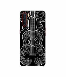 Amazon Brand - Solimo Designer White Gitar On Black 3D Printed Hard Back Case Mobile Cover for Oppo A91