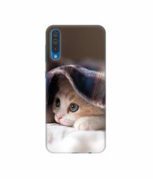 Amazon Brand - Solimo Designer Sleepy Kitten 3D Printed Hard Back Case Mobile Cover for Samsung Galaxy A50