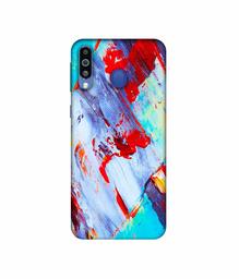 Amazon Brand - Solimo Designer Blue and Red Brush Texture 3D Printed Hard Back Case Mobile Cover for Samsung Galaxy M21