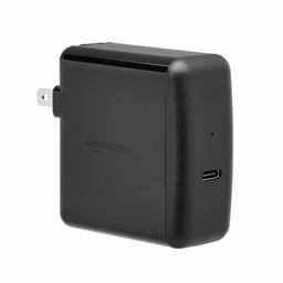 AmazonBasics 65W One-Port USB-C 3.0 Wall Charger for Laptops, Tablets and Phones - Black