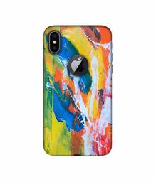 Amazon Brand - Solimo Designer Multicolor Paint On Wall 3D Printed Hard Back Case Mobile Cover for Apple iPhone X (Logo Cut)